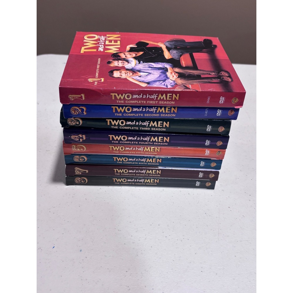 Two and a Half Men DVD Lot Seasons 1-8 Charlie Sheen Sitcom Bundle